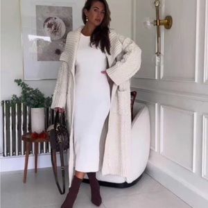 ZARA Cable Knit long cardigan coat